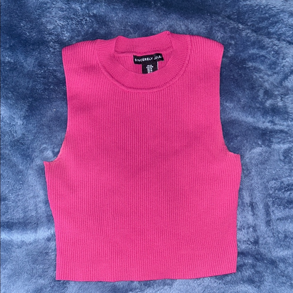 Sincerely Jules Fuchsia Muscle Tee